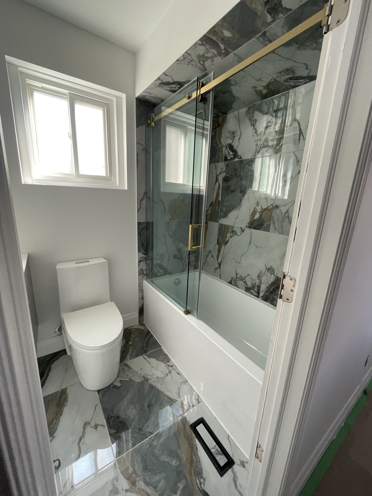 After: A shower stripped down, then elevated